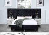 Damazy EK Bed BD00974EK Black Velvet | Acme - BD00974EK - Home Elegance USA - 1