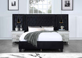 Damazy Queen Bed BD00975Q Black Velvet | Acme - BD00975Q - Home Elegance USA - 1