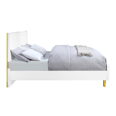 Acme - Gaines Queen Bed BD01034Q White High Gloss Finish