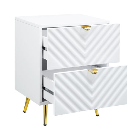 Acme - Gaines Nightstand BD01035 White High Gloss Finish