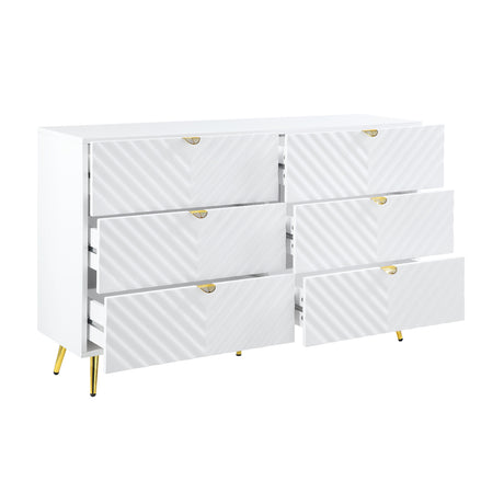 Acme - Gaines Dresser BD01037 White High Gloss Finish