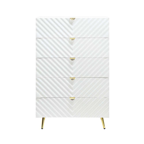 Acme - Gaines Chest BD01038 White High Gloss Finish