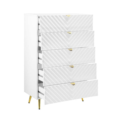 Acme - Gaines Chest BD01038 White High Gloss Finish