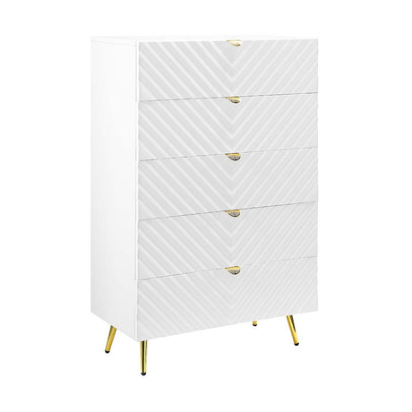 Acme - Gaines Chest BD01038 White High Gloss Finish