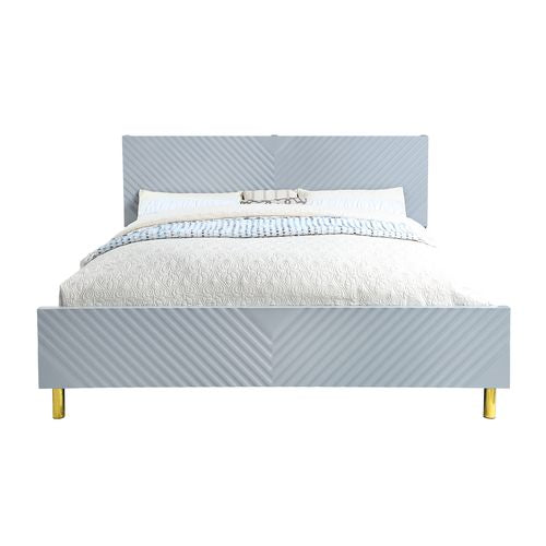 Acme - Gaines EK Bed BD01039EK Gray High Gloss Finish