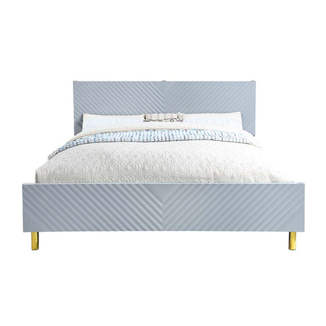 Acme - Gaines Queen Bed BD01040Q Gray High Gloss Finish