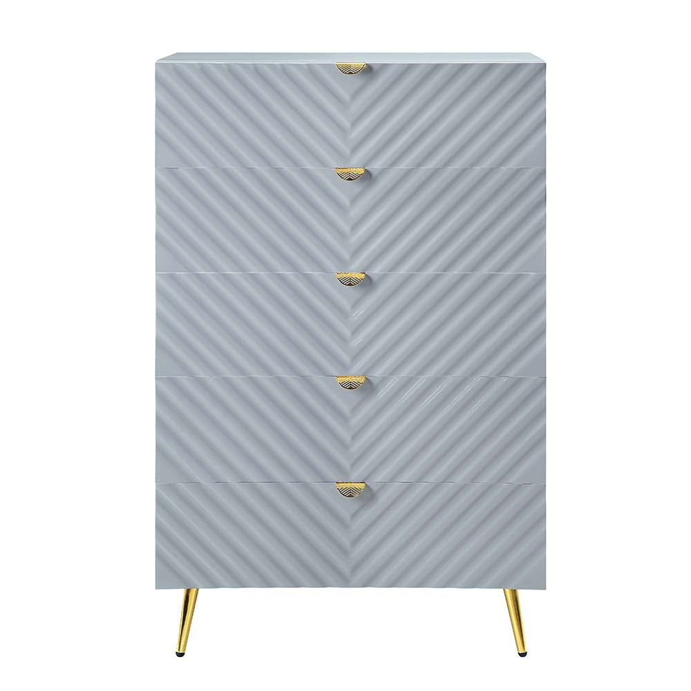 Acme - Gaines Chest BD01044 Gray High Gloss Finish