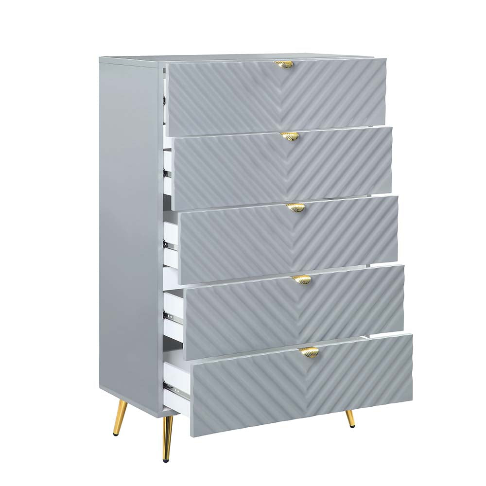 Acme - Gaines Chest BD01044 Gray High Gloss Finish