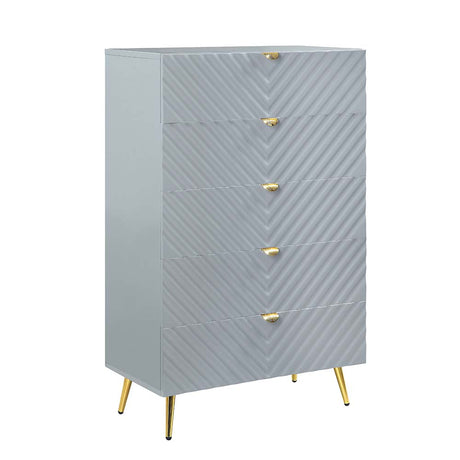 Acme - Gaines Chest BD01044 Gray High Gloss Finish