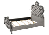 Acme - Perine EK Bed BD01061EK Gray Velvet