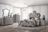 Acme - Perine Queen Bed BD01062Q Gray Velvet