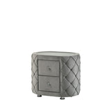 Acme - Perine Nightstand BD01063 Gray Velvet