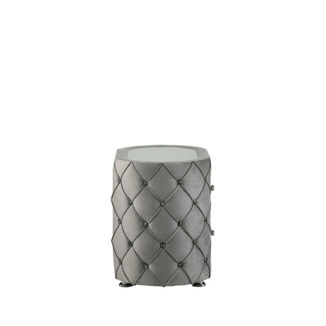 Acme - Perine Nightstand BD01063 Gray Velvet