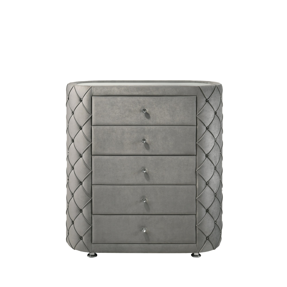 Acme - Perine Chest BD01066 Gray Velvet