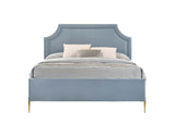 Acme - Milla Queen Bed BD01181Q Light Blue Velvet