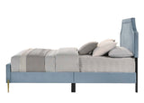 Acme - Milla Queen Bed BD01181Q Light Blue Velvet