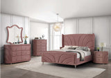 Acme - Salonia Queen Bed BD01183Q Pink Velvet