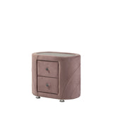 Acme - Salonia Nightstand BD01184 Pink Velvet