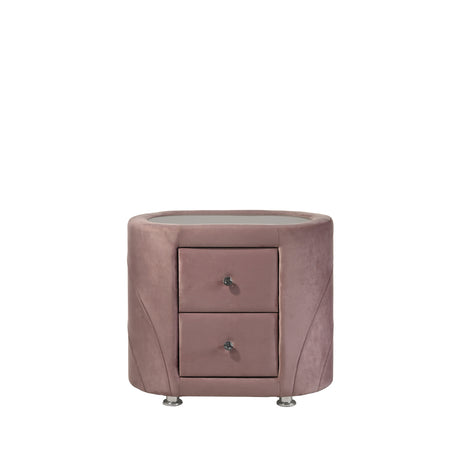 Acme - Salonia Nightstand BD01184 Pink Velvet