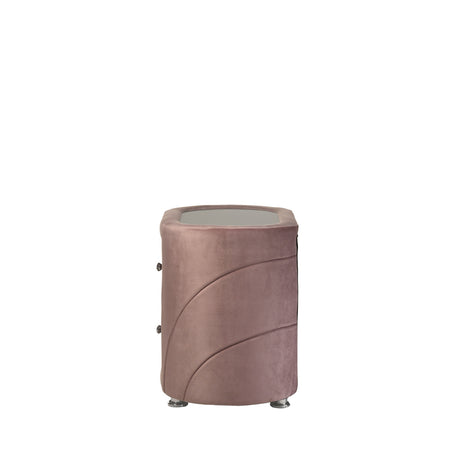 Acme - Salonia Nightstand BD01184 Pink Velvet