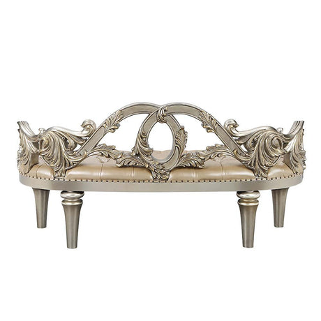 Danae Bench BD01239 Champagne Synthetic Leather & Gold Finish | Acme - BD01239 - Home Elegance USA - 5