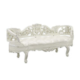 Adara Bench BD01253 Pearl White Synthetic Leather & Antique White Finish | Acme - BD01253 - Home Elegance USA - 2