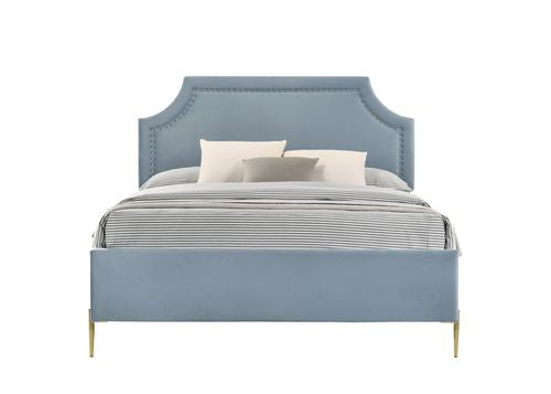 Acme - Milla EK Bed BD01272EK Light Blue Velvet