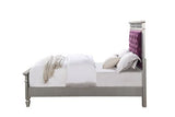 Acme - Varian Full Bed BD01278F Burgundy Velvet, Silver & Mirrored Finish