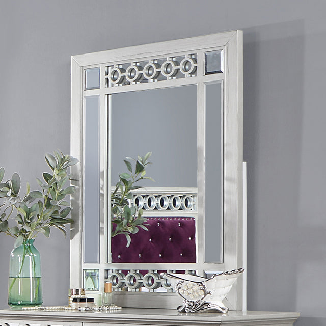 Acme - Varian Mirror BD01283 Silver & Mirrored Finish