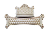 Acme - Vendome CK Bed BD01337CK Synthetic Leather & Antique Pearl Finish