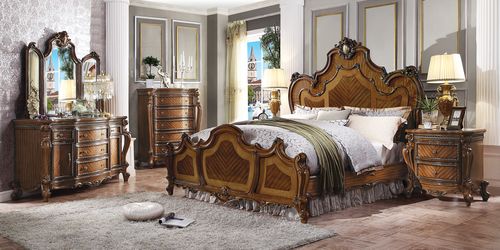 Acme - Picardy CK Bed BD01352CK Honey Oak Finish