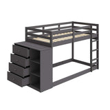 Acme - Gaston Twin/Twin Bunk Bed W/4 Drawers & 3 Compartments BD01372 Gray Finish