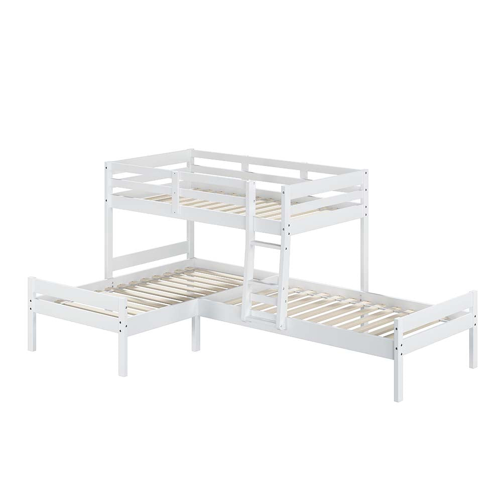 Acme - Manoela Triple Twin Bunk Bed BD01374 White Finish