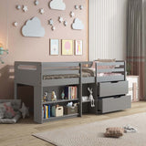 Acme - Fabiana Twin Loft Bed W/Storage BD01375 Gray Finish