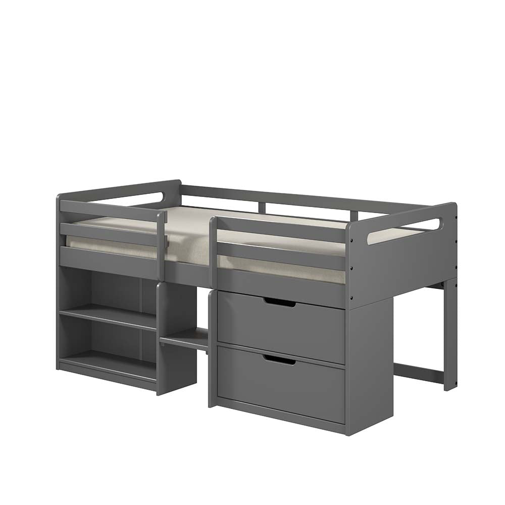 Acme - Fabiana Twin Loft Bed W/Storage BD01375 Gray Finish