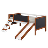 Acme - Aurea Twin Loft Bed W/Slide BD01409 Cherry Oak & White Finish