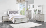 Acme - Varian Twin Bed BD01412T Gray Velvet, Silver & Mirrored Finish