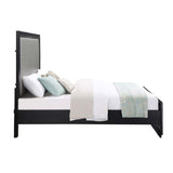 Acme - Nicola Queen Bed BD01427Q Silver Synthetic Leather & Black Finish