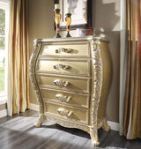 Acme - Cabriole Chest BD01467 Gold Finish