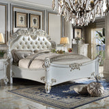 Acme - Vendome CK Bed BD01504CK Synthetic Leather & Antique Pearl Finish