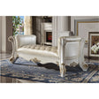 Acme - Vendome Bench BD01522 Pearl Synthetic Leather & Antique Pearl Finish