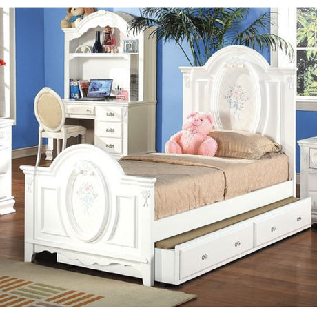 Acme - Flora Twin Bed BD01645T White Finish