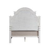 Acme - Florian EK Bed BD01647EK Gray Fabric & Antique White Finish