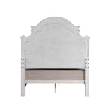 Acme - Florian Queen Bed BD01648Q Gray Fabric & Antique White Finish