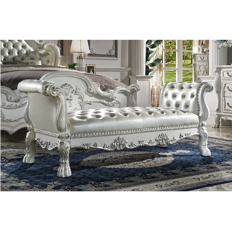 Acme - Dresden Bench BD01687 Synthetic Leather & Bone White Finish