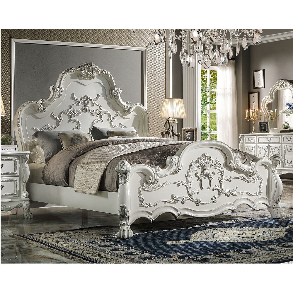 Acme - Dresden CK Bed BD01706CK Bone White Finish