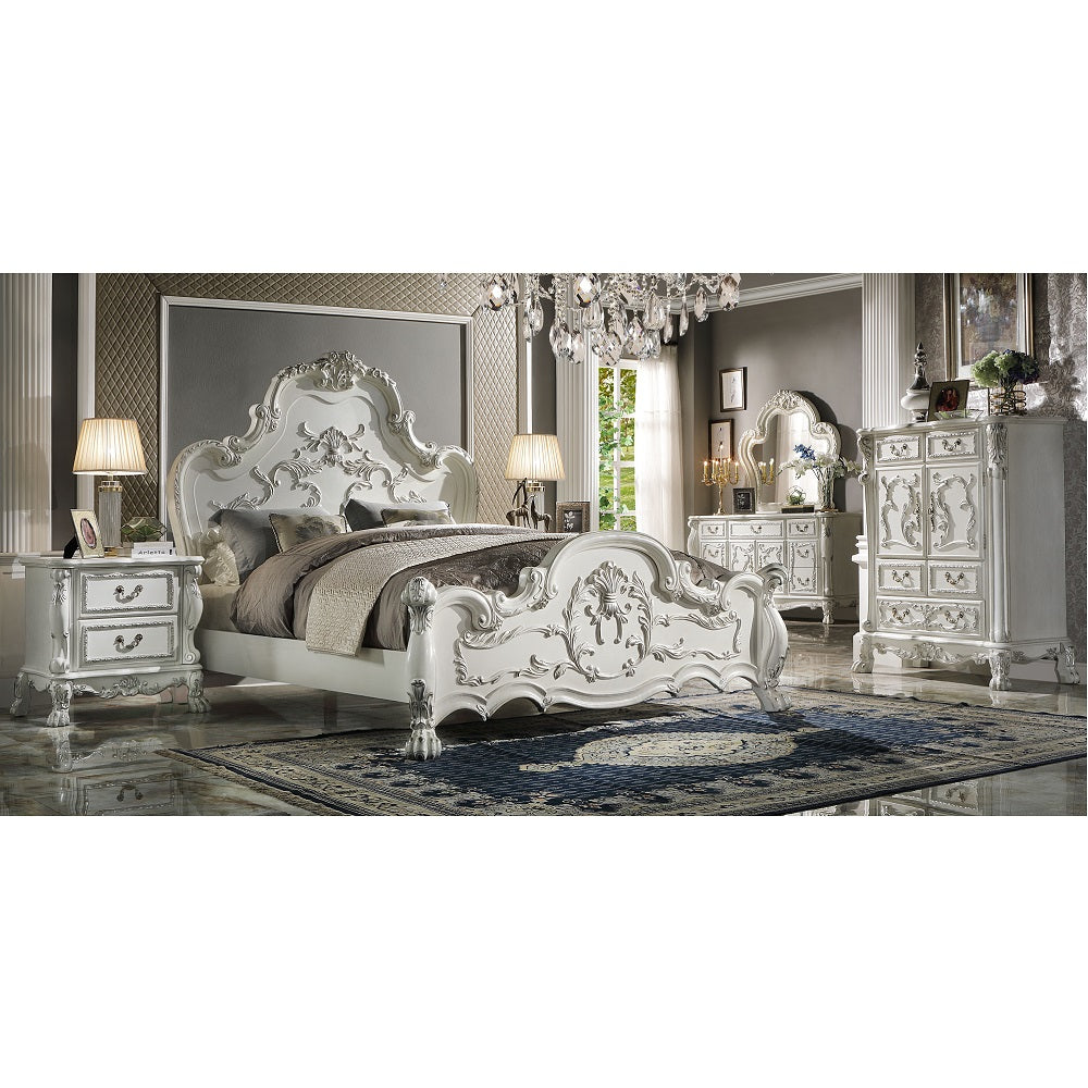 Acme - Dresden CK Bed BD01706CK Bone White Finish