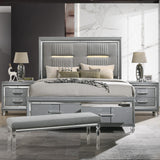 Acme - Truman Queen Bed W/Led BD01723Q Powder Grey Finish