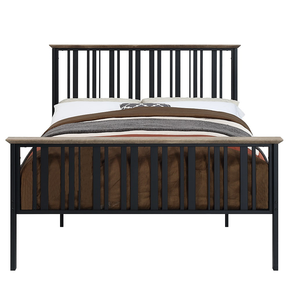 Acme - Zudora Full Bed BD01748F Antique Oak & Black Finish