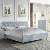 Acme - Gaines CK Bed BD01815CK Gray High Gloss Finish